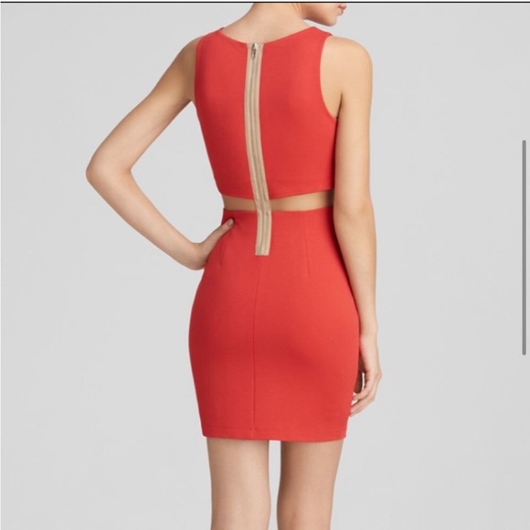 Bailey 44 NWT Red Linebacker Dress. Mesh waist - Picture 2 of 12